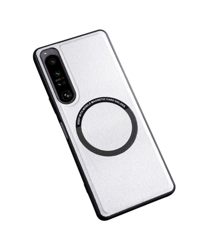 Coque Sony Xperia 1 V Simili Cuir avec Cercle