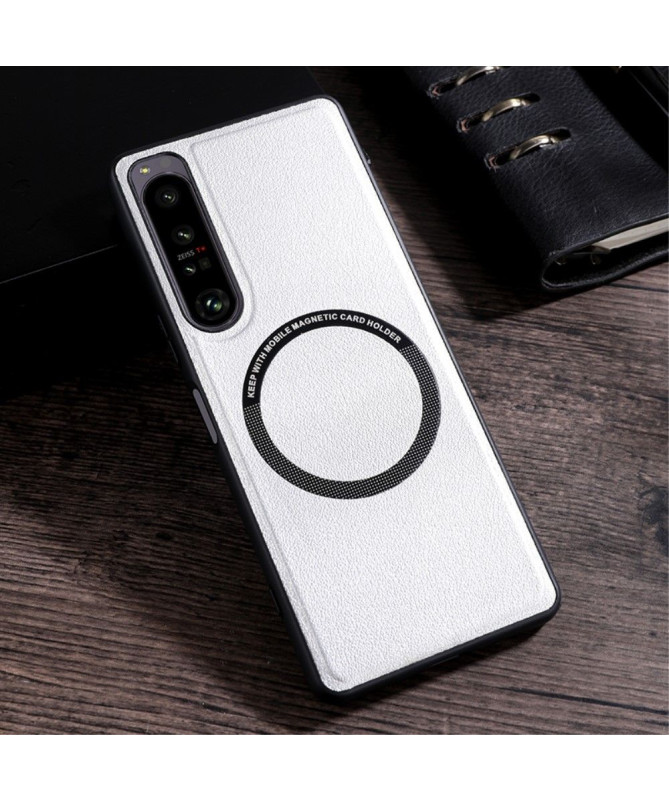 Coque Sony Xperia 1 V Simili Cuir avec Cercle