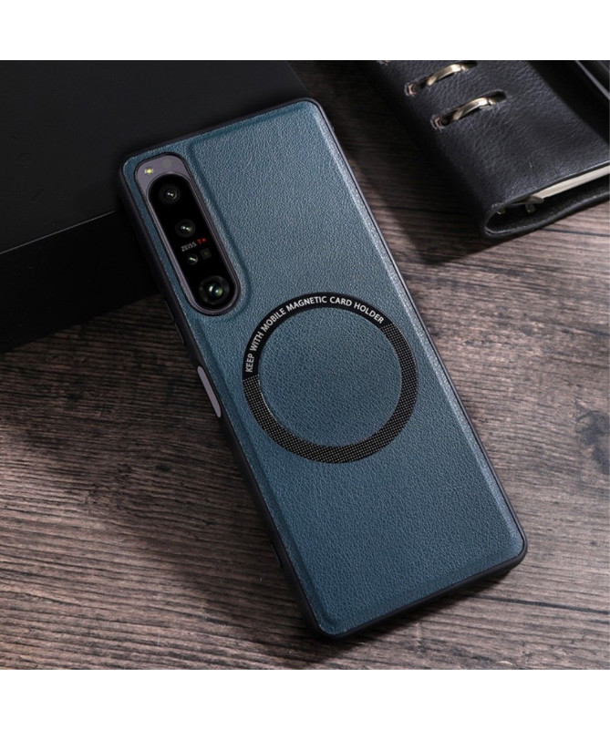Coque Sony Xperia 1 V Simili Cuir avec Cercle