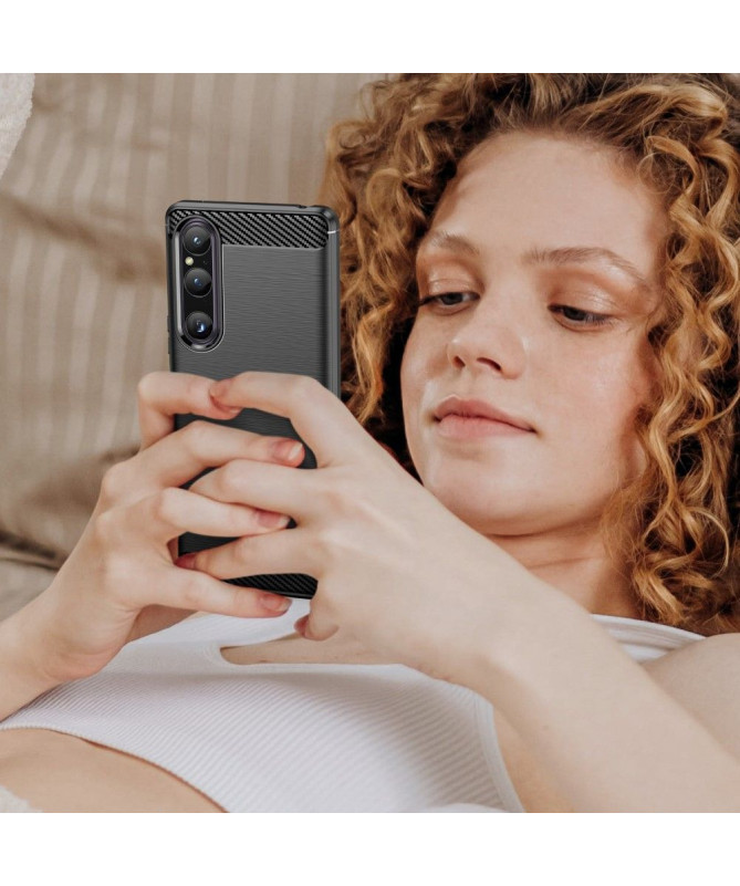 Coque Sony Xperia 1 V effet brossé silicone