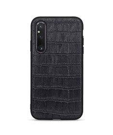 Coque Sony Xperia 1 V Cuir aspect peau de croco