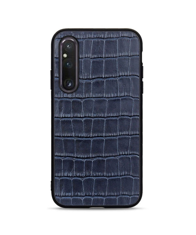 Coque Sony Xperia 1 V Cuir aspect peau de croco