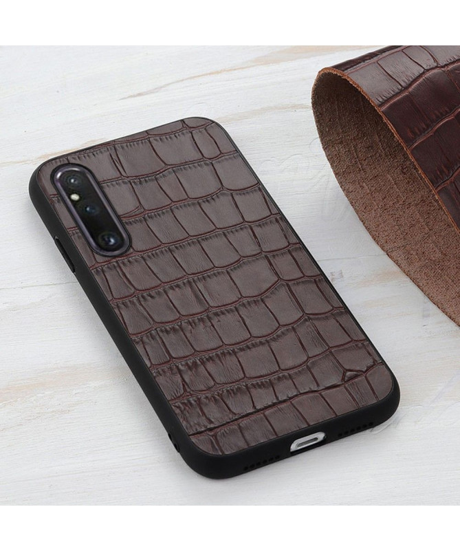 Coque Sony Xperia 1 V Cuir aspect peau de croco