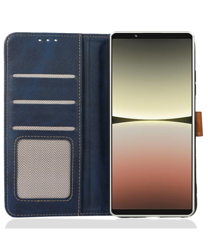 Housse Sony Xperia 1 V Premium simili cuir avec coutures