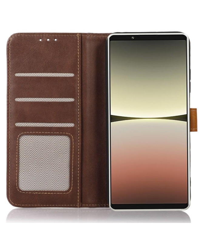 Housse Sony Xperia 1 V Premium simili cuir avec coutures