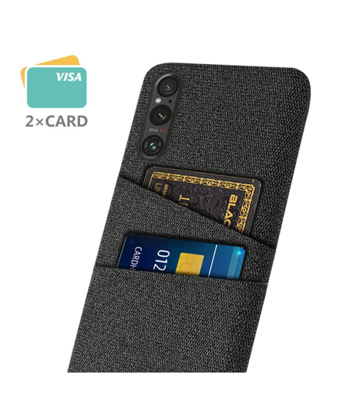 Coque Sony Xperia 1 V Tissu Porte-Cartes