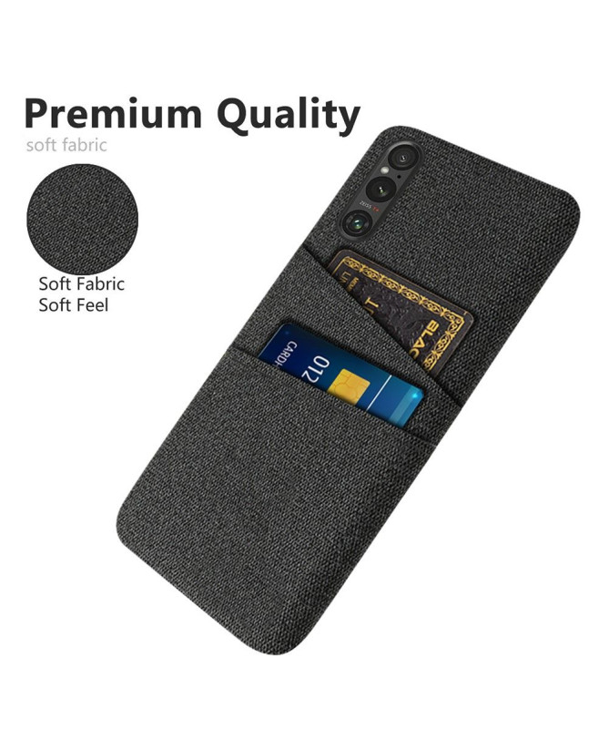 Coque Sony Xperia 1 V Tissu Porte-Cartes