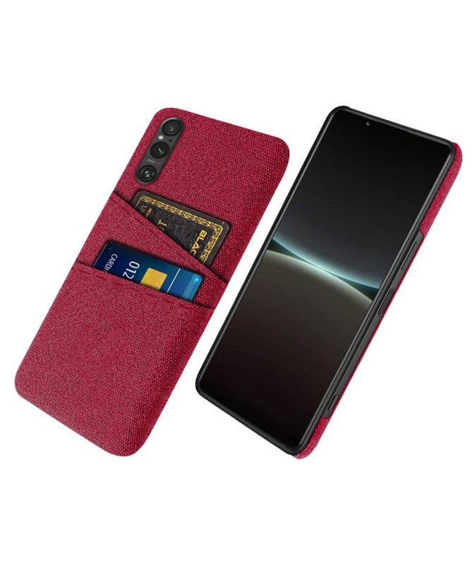 Coque Sony Xperia 1 V Tissu Porte-Cartes
