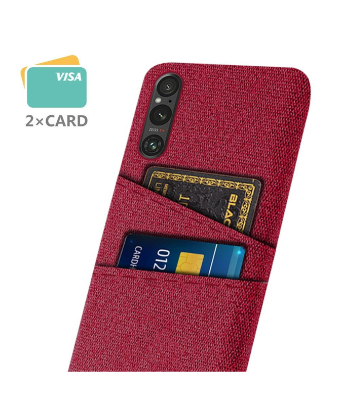 Coque Sony Xperia 1 V Tissu Porte-Cartes
