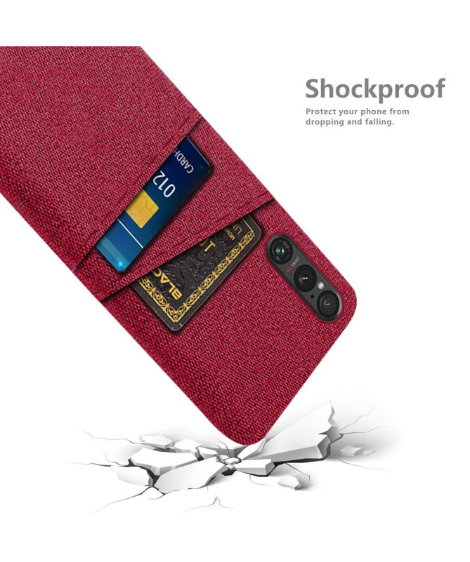Coque Sony Xperia 1 V Tissu Porte-Cartes
