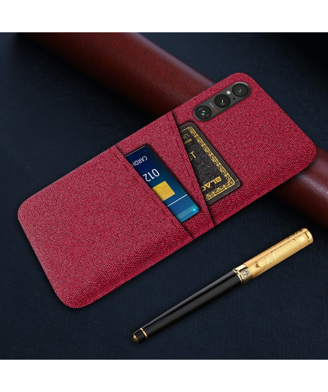 Coque Sony Xperia 1 V Tissu Porte-Cartes