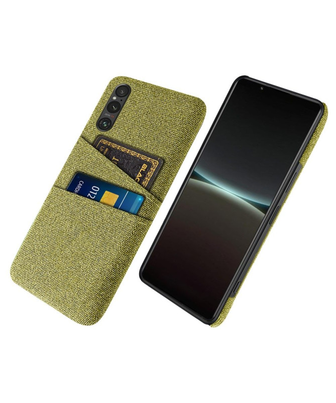 Coque Sony Xperia 1 V Tissu Porte-Cartes