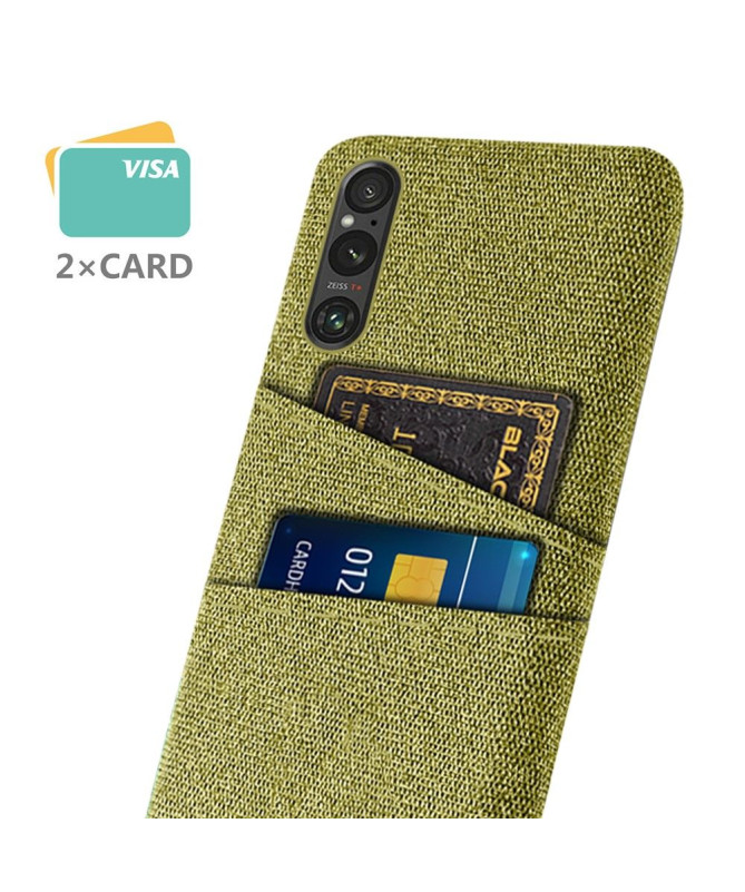 Coque Sony Xperia 1 V Tissu Porte-Cartes