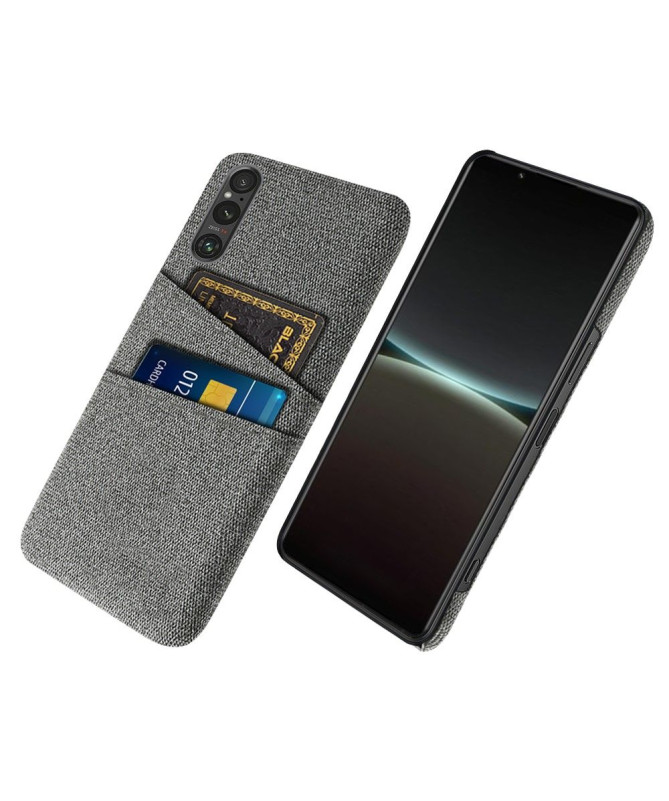 Coque Sony Xperia 1 V Tissu Porte-Cartes