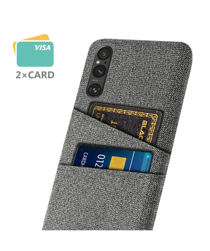 Coque Sony Xperia 1 V Tissu Porte-Cartes