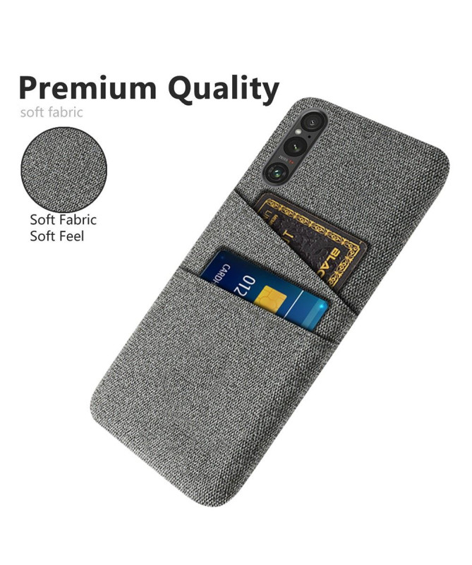 Coque Sony Xperia 1 V Tissu Porte-Cartes