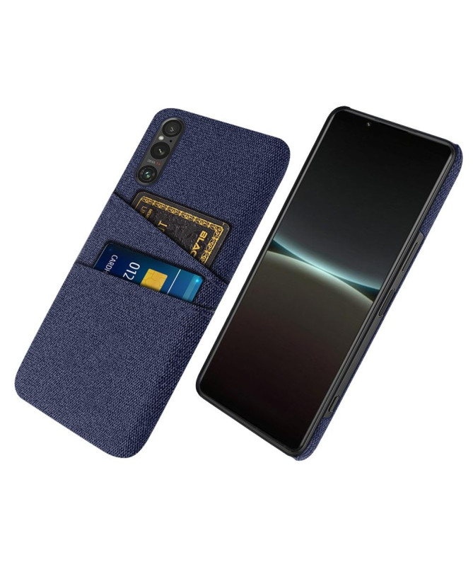 Coque Sony Xperia 1 V Tissu Porte-Cartes