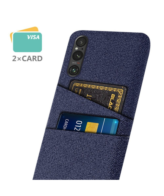 Coque Sony Xperia 1 V Tissu Porte-Cartes