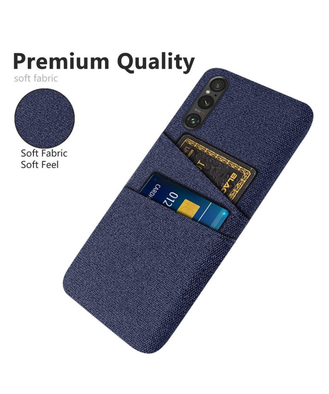 Coque Sony Xperia 1 V Tissu Porte-Cartes