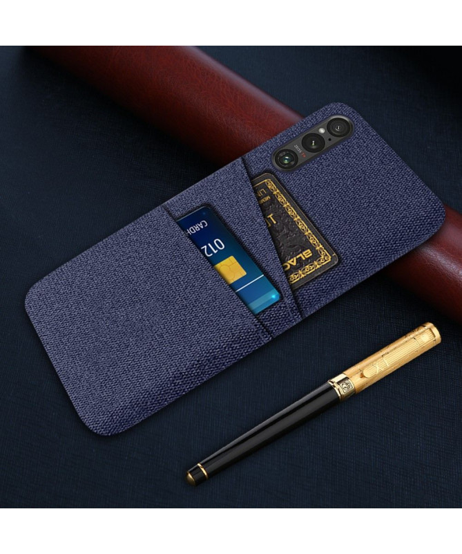 Coque Sony Xperia 1 V Tissu Porte-Cartes