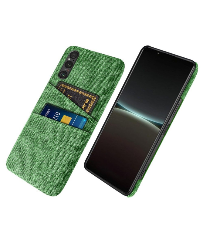 Coque Sony Xperia 1 V Tissu Porte-Cartes