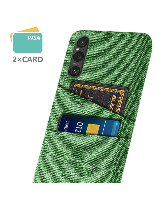 Coque Sony Xperia 1 V Tissu Porte-Cartes