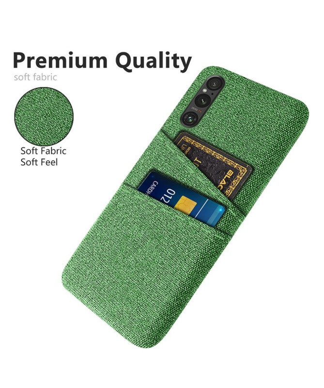 Coque Sony Xperia 1 V Tissu Porte-Cartes