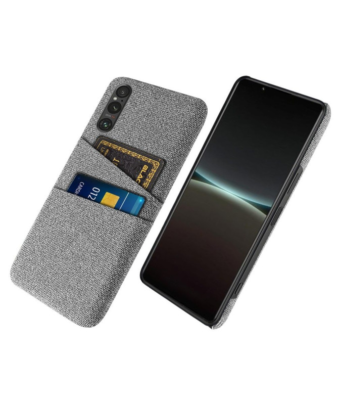 Coque Sony Xperia 1 V Tissu Porte-Cartes