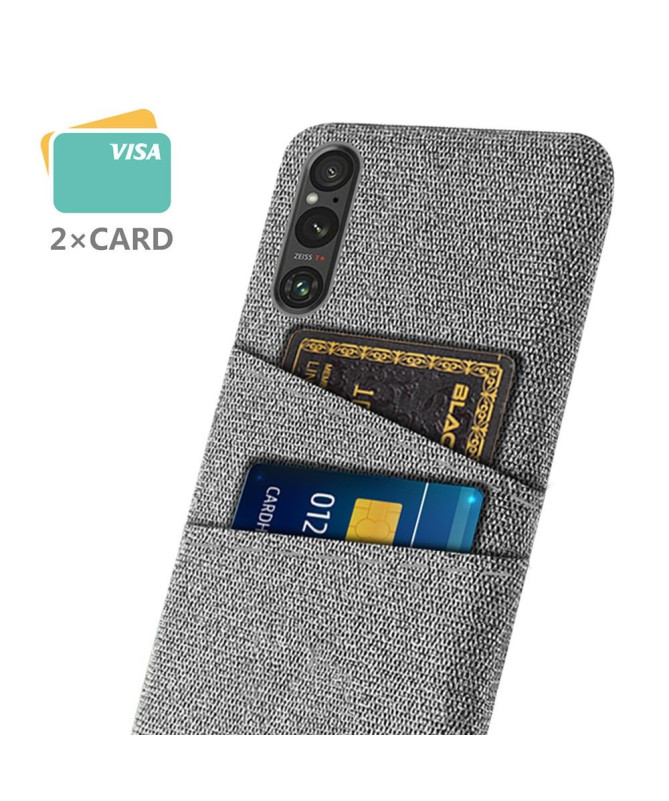 Coque Sony Xperia 1 V Tissu Porte-Cartes
