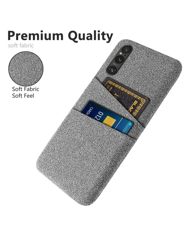Coque Sony Xperia 1 V Tissu Porte-Cartes