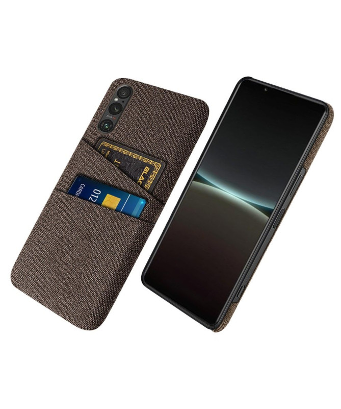 Coque Sony Xperia 1 V Tissu Porte-Cartes