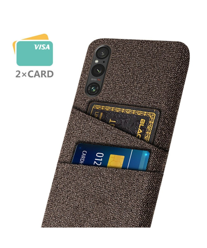Coque Sony Xperia 1 V Tissu Porte-Cartes