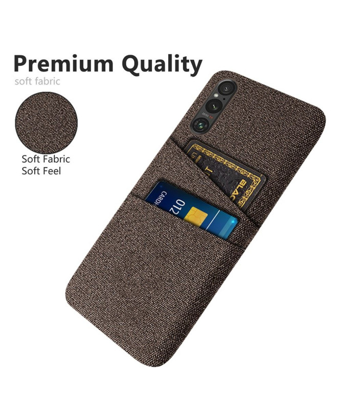 Coque Sony Xperia 1 V Tissu Porte-Cartes
