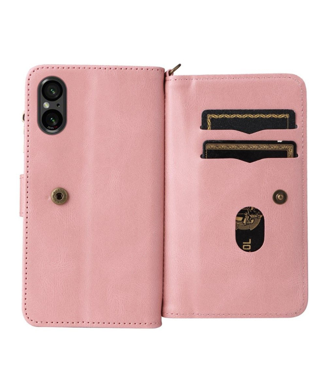 Housse portefeuille Sony Xperia 5 V à lanière