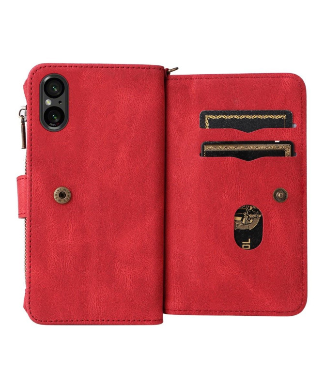 Housse portefeuille Sony Xperia 5 V à lanière