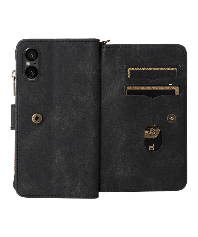 Housse portefeuille Sony Xperia 5 V à lanière