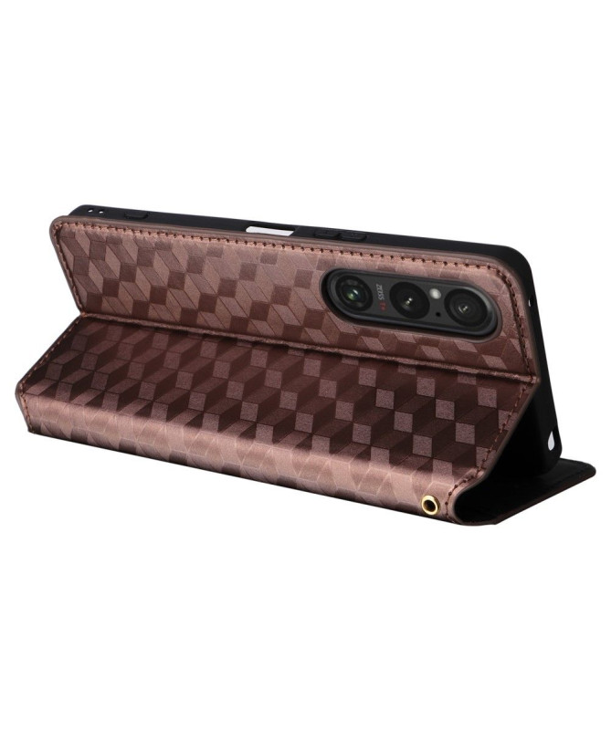 Housse Sony Xperia 1 VI flip cover design géométrie
