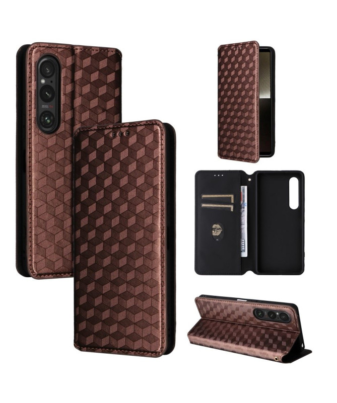 Housse Sony Xperia 1 VI flip cover design géométrie