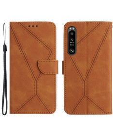 Housse Sony Xperia 1 VI Lines effet cuir rétro