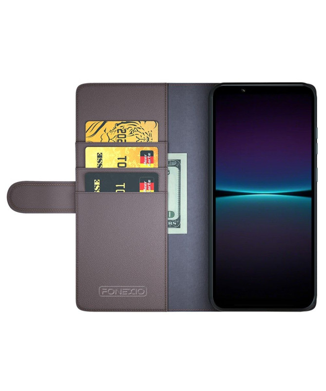 Étui Sony Xperia 10 VI portefeuille en cuir premium