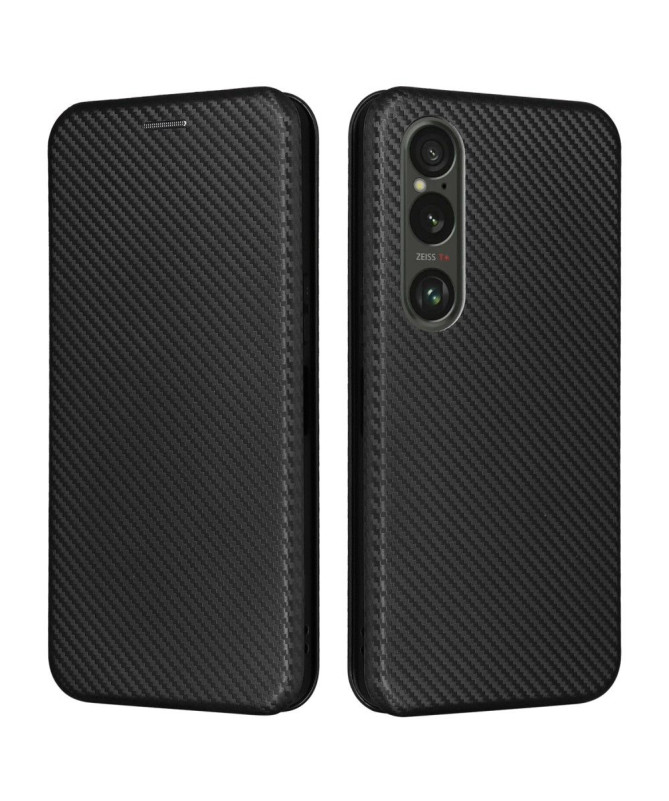 Housse Sony Xperia 1 VI simili cuir fibre de carbone