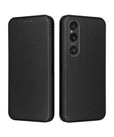Housse Sony Xperia 1 VI simili cuir fibre de carbone