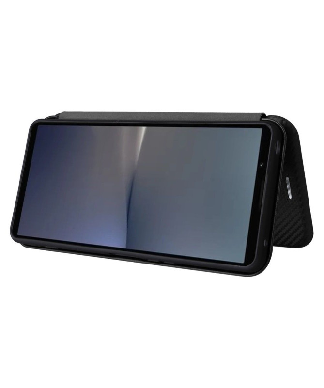 Housse Sony Xperia 1 VI simili cuir fibre de carbone