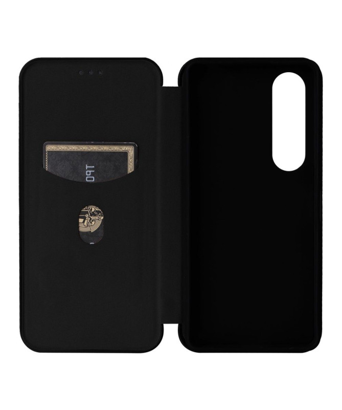 Housse Sony Xperia 1 VI simili cuir fibre de carbone