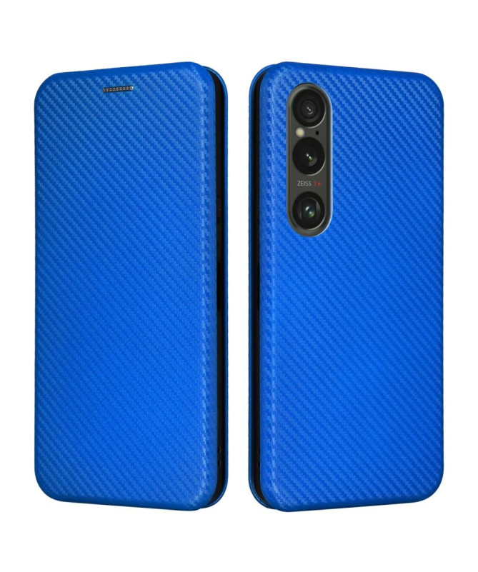 Housse Sony Xperia 1 VI simili cuir fibre de carbone