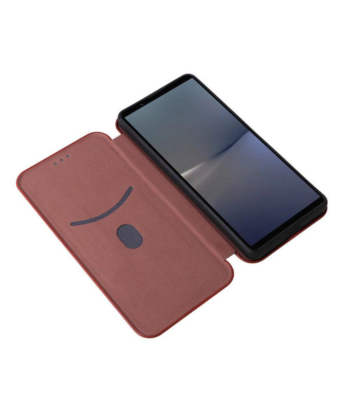 Housse Sony Xperia 1 VI simili cuir fibre de carbone