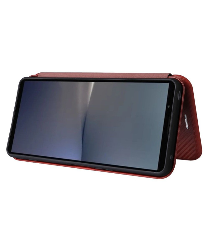 Housse Sony Xperia 1 VI simili cuir fibre de carbone