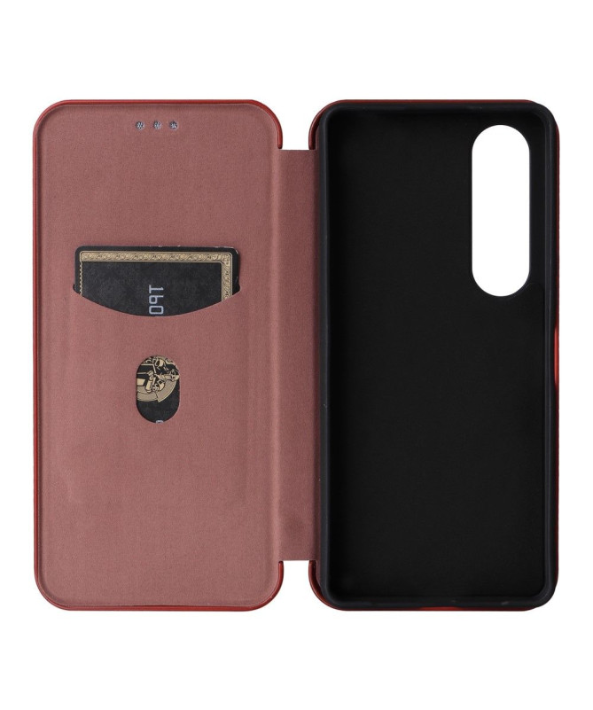 Housse Sony Xperia 1 VI simili cuir fibre de carbone