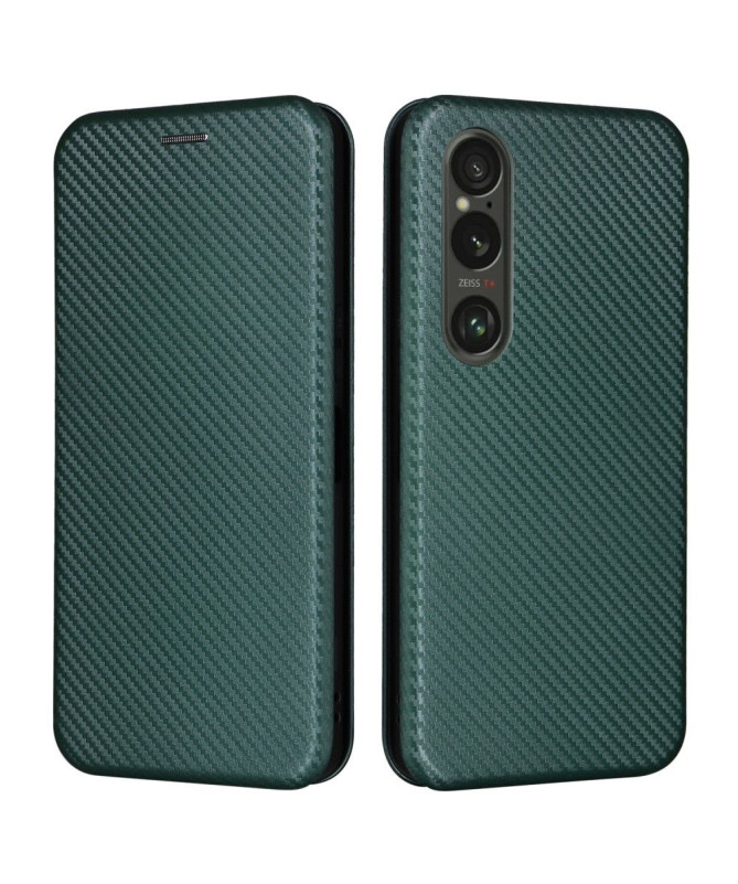 Housse Sony Xperia 1 VI simili cuir fibre de carbone