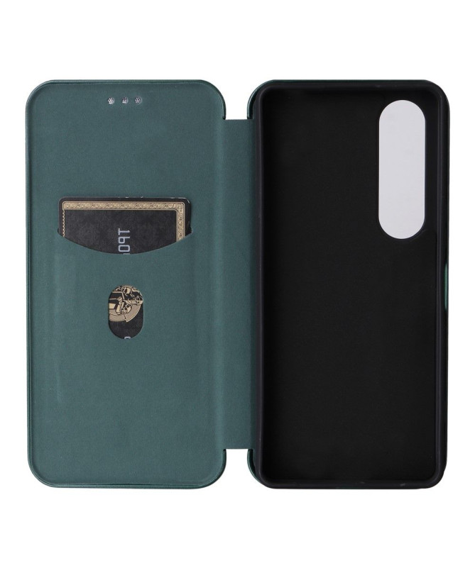 Housse Sony Xperia 1 VI simili cuir fibre de carbone